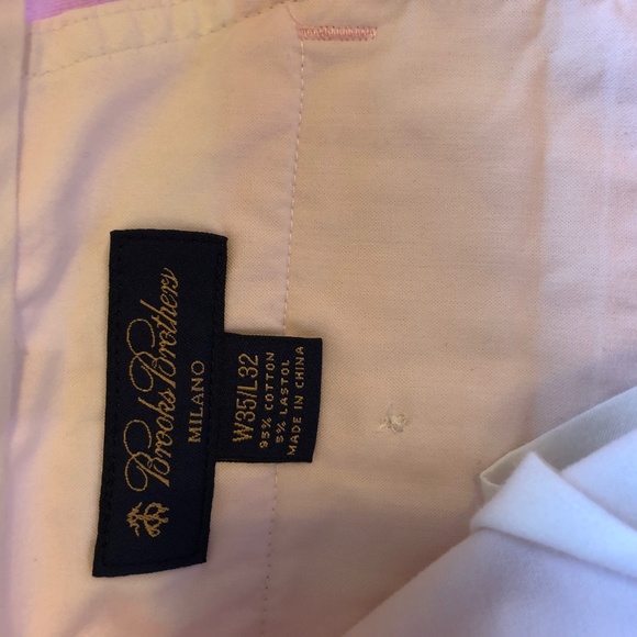 Brooks Brothers Milano Fit Pink Trousers 35 x 32 - Picture 2 of 6